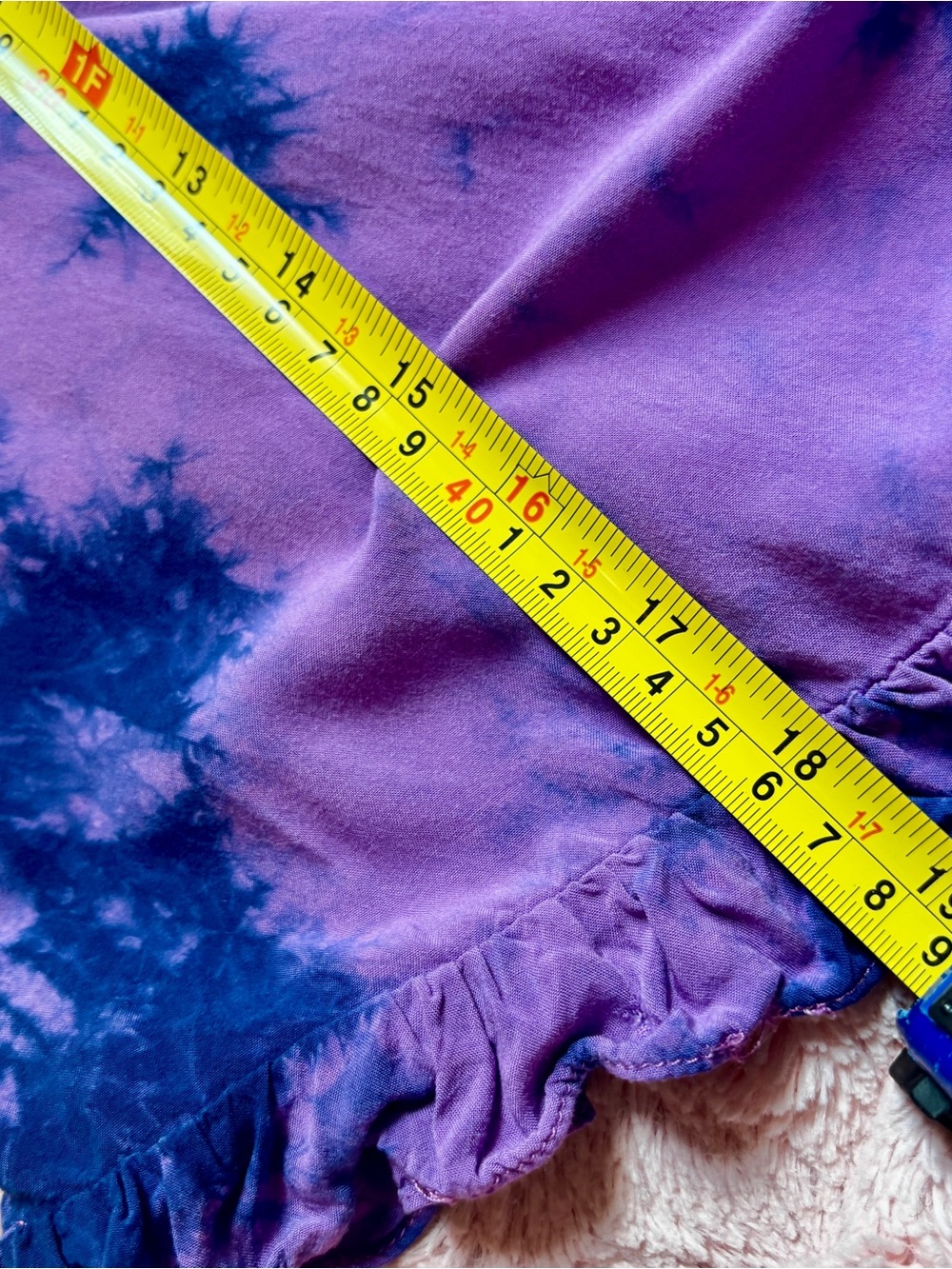 True Craft XL Purple Tie Dye Boho Ruffle Sleeve Peasant Blouse - Picture 10 of 10